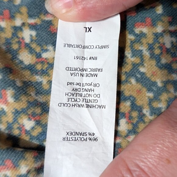 LuLaRoe Azure Womens XL Stretch A-Line Skirt - Forest Green, Red, Tan Medallions - Picture 3 of 5